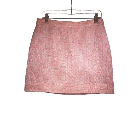 J Crew Bright Pink Metallic Tweed Mini A Like Skirt Womens 6 NWT - Picture 1 of 9